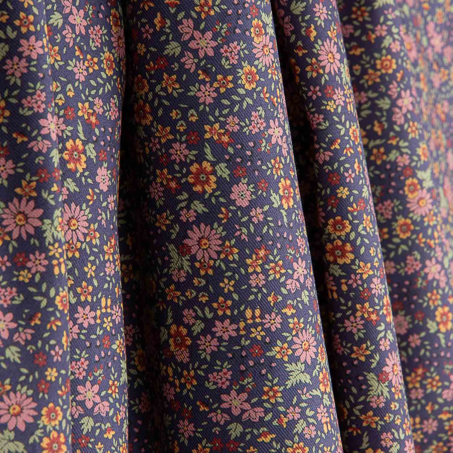 Popeline Baumwolle Floral Liberty Popeline Marine Hintergrund - Ribes y Casals