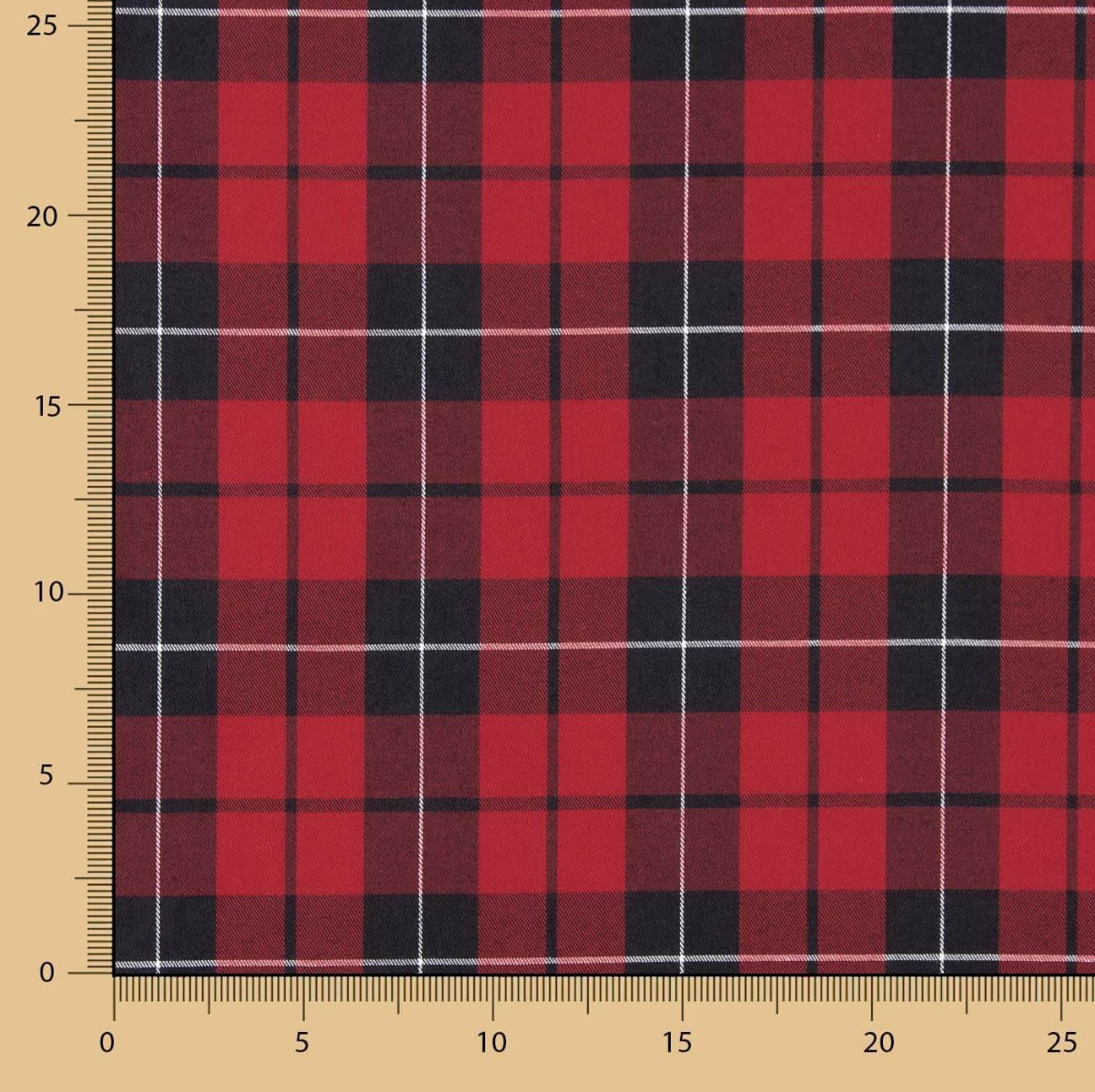 Viyela Baumwolle Scotland Rot-Schwarz - Ribes y Casals