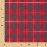 Reststück Viyela Baumwolle Scotland Rot-Grau – Verschiedene Maße x Breite 150 cm - Ribes y Casals