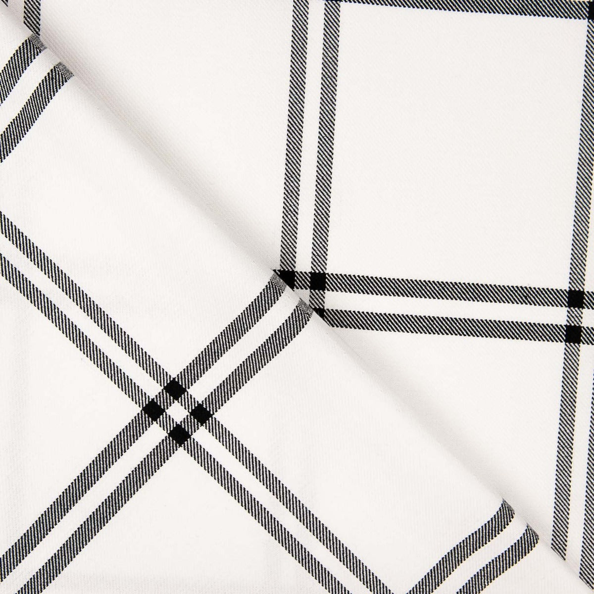 Viyela Cotton Windowpane Bild Schwarz-Weiß - Ribes y Casals