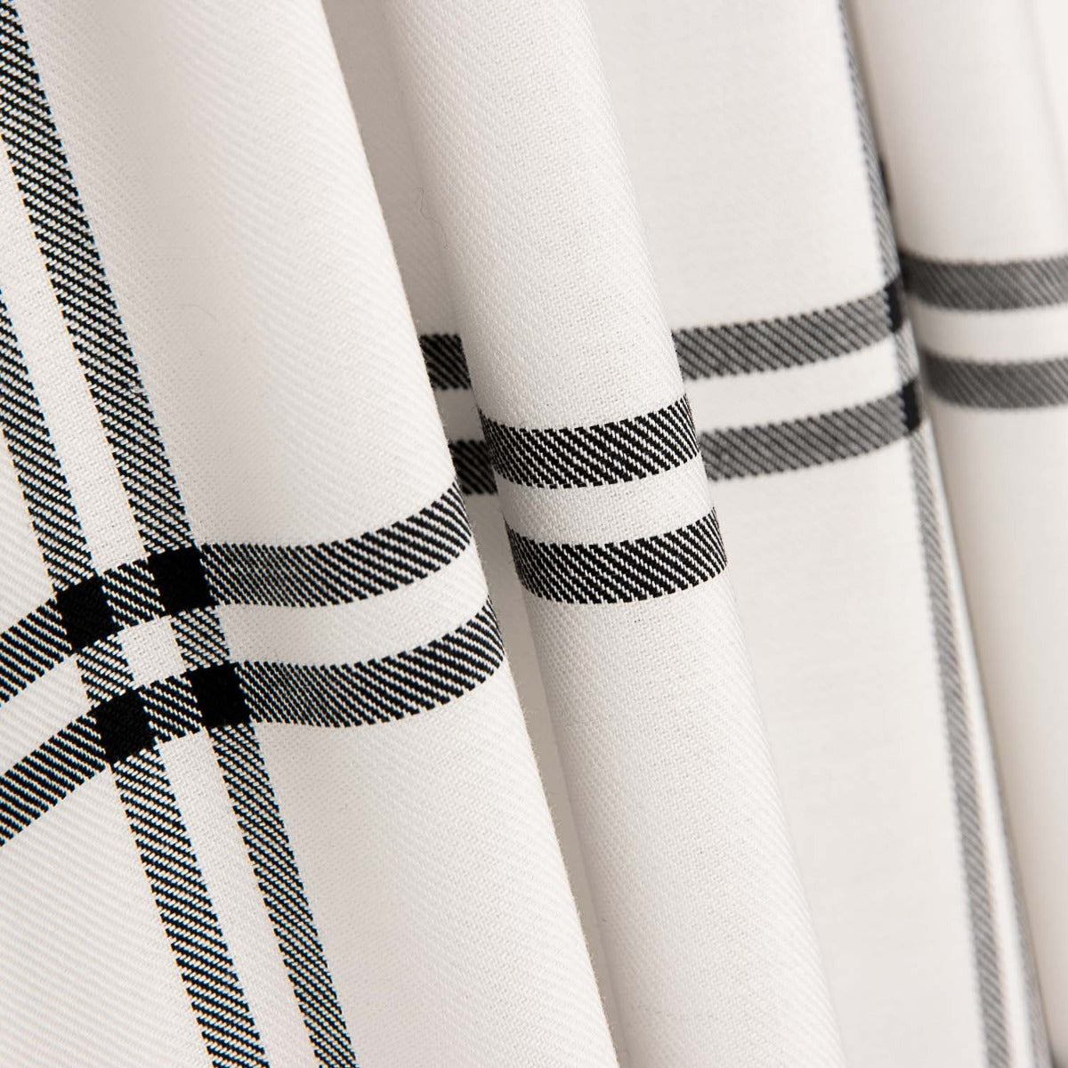 Viyela Cotton Windowpane Bild Schwarz-Weiß - Ribes y Casals