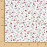 Grace Flowers Bedruckte Baumwolle Rot - Ribes y Casals