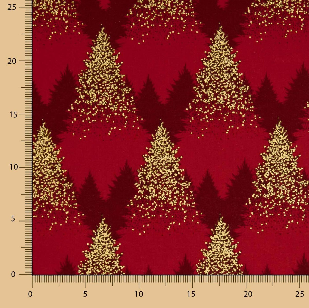 Fichtenroter Weihnachts-Popeline - Ribes y Casals