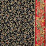 Weihnachtsblumen Baumwolle Popeline Schwarz - Ribes y Casals