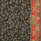 Weihnachtsblumen Baumwolle Popeline Schwarz - Ribes y Casals