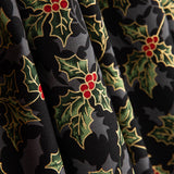 Weihnachtsblumen Baumwolle Popeline Schwarz - Ribes y Casals