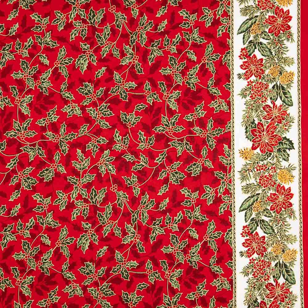 Weihnachtsblumen Baumwolle Popeline Rot - Ribes y Casals