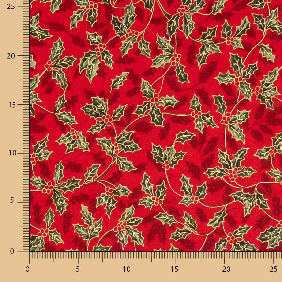 Weihnachtsblumen Baumwolle Popeline Rot - Ribes y Casals