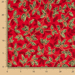 Weihnachtsblumen Baumwolle Popeline Rot - Ribes y Casals