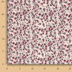 Floral bedruckter Perkal Bordeaux y Grau - Ribes y Casals
