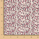 Floral bedruckter Perkal Bordeaux y Grau - Ribes y Casals