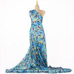 Satin Print Aquarell Blau - Ribes y Casals