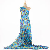 Satin Print Aquarell Blau - Ribes y Casals