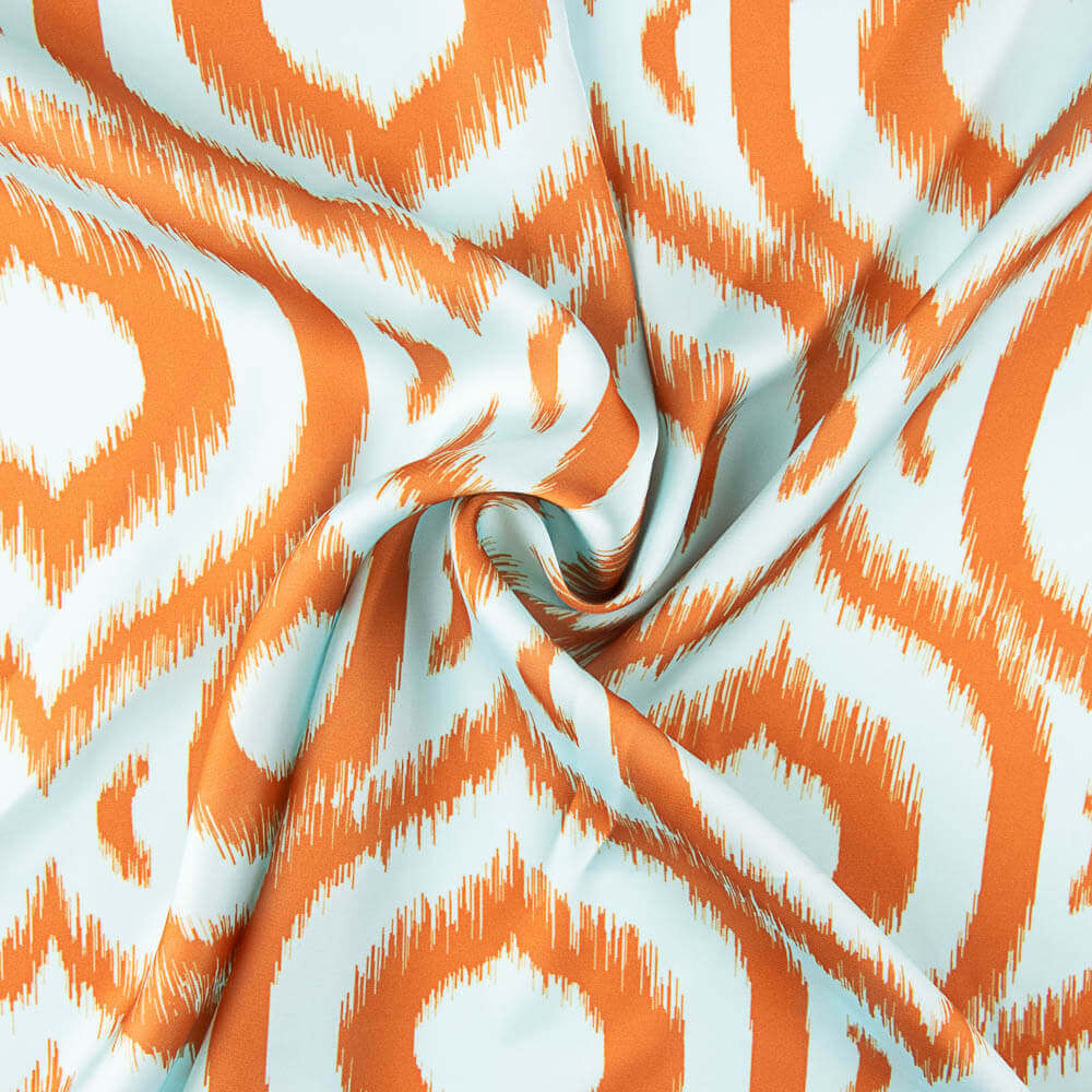 Satin bedrucktes Karo Geo Orange - Ribes y Casals