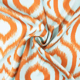 Satin bedrucktes Karo Geo Orange - Ribes y Casals