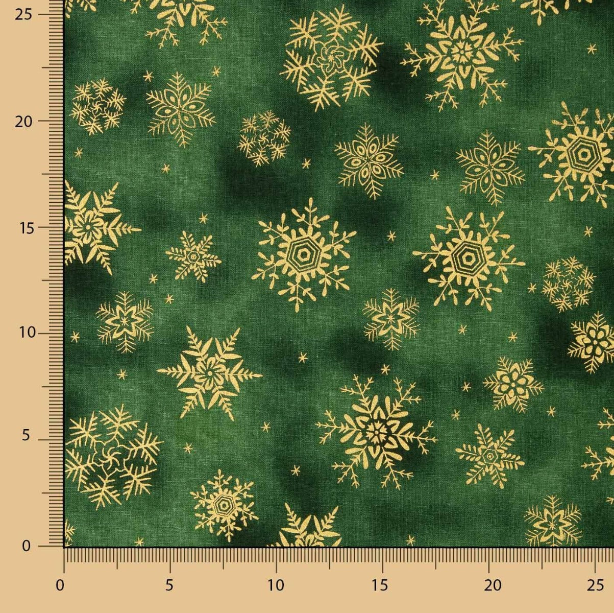 Popeline-Stoffrest Weihnachten Grüner Stern – Verschiedene Maße x Breite 140 cm - Ribes y Casals