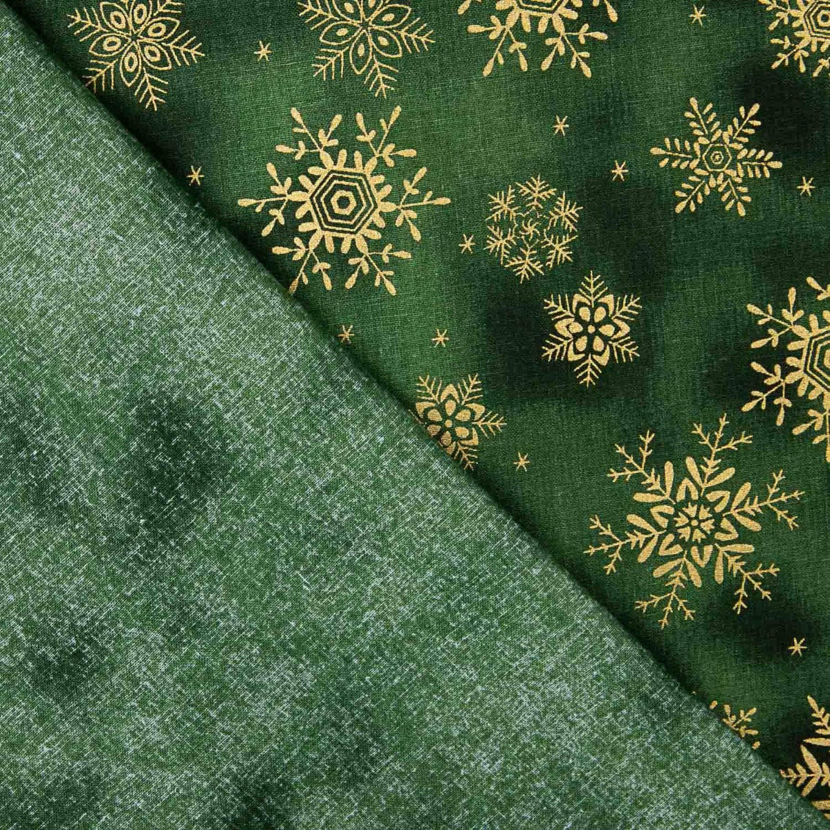 Popeline-Stoffrest Weihnachten Grüner Stern – Verschiedene Maße x Breite 140 cm - Ribes y Casals