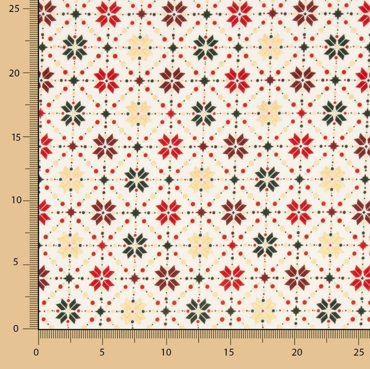 Star Geo Weihnachten Popeline Ecru - Ribes y Casals