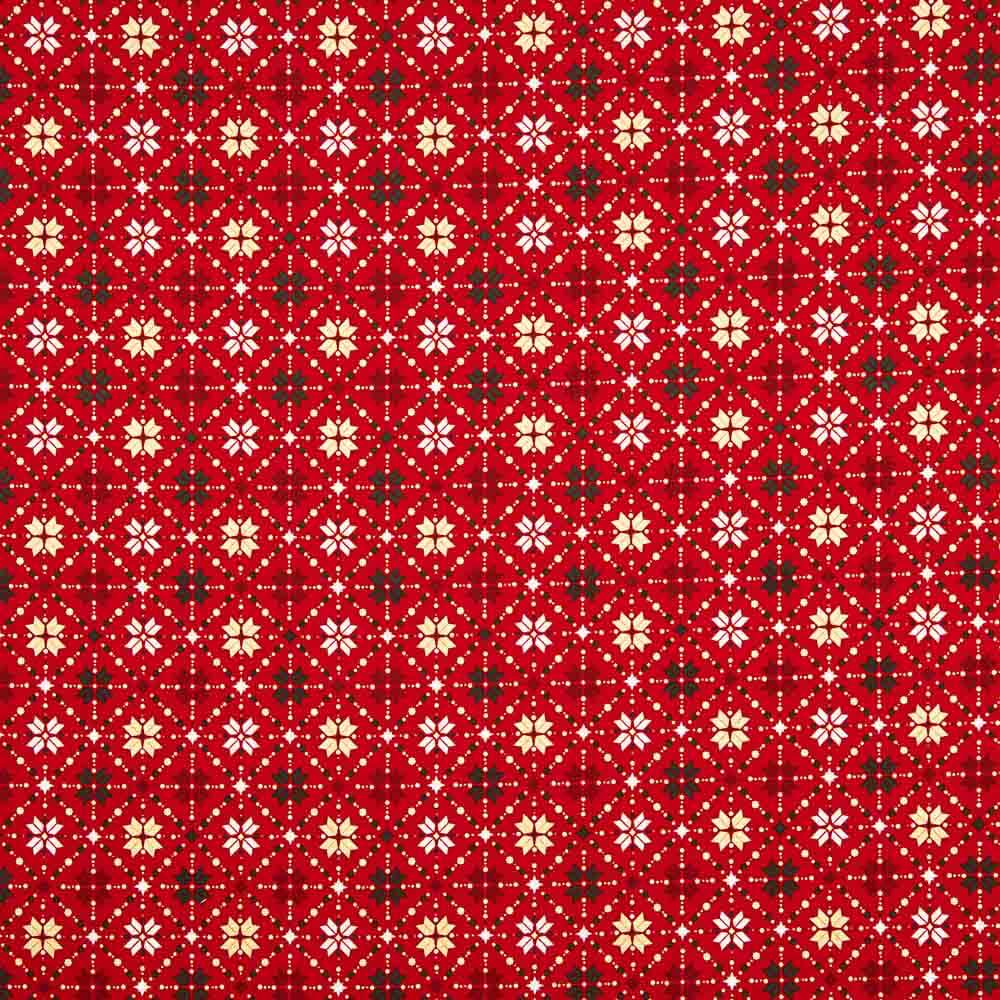 Weihnachten Popeline Stern Geo Rot - Ribes y Casals
