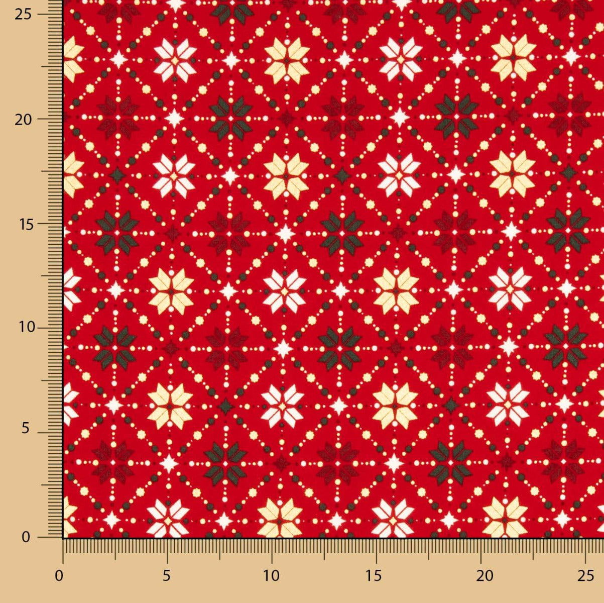Weihnachten Popeline Stern Geo Rot - Ribes y Casals
