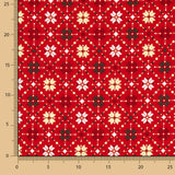 Weihnachten Popeline Stern Geo Rot - Ribes y Casals