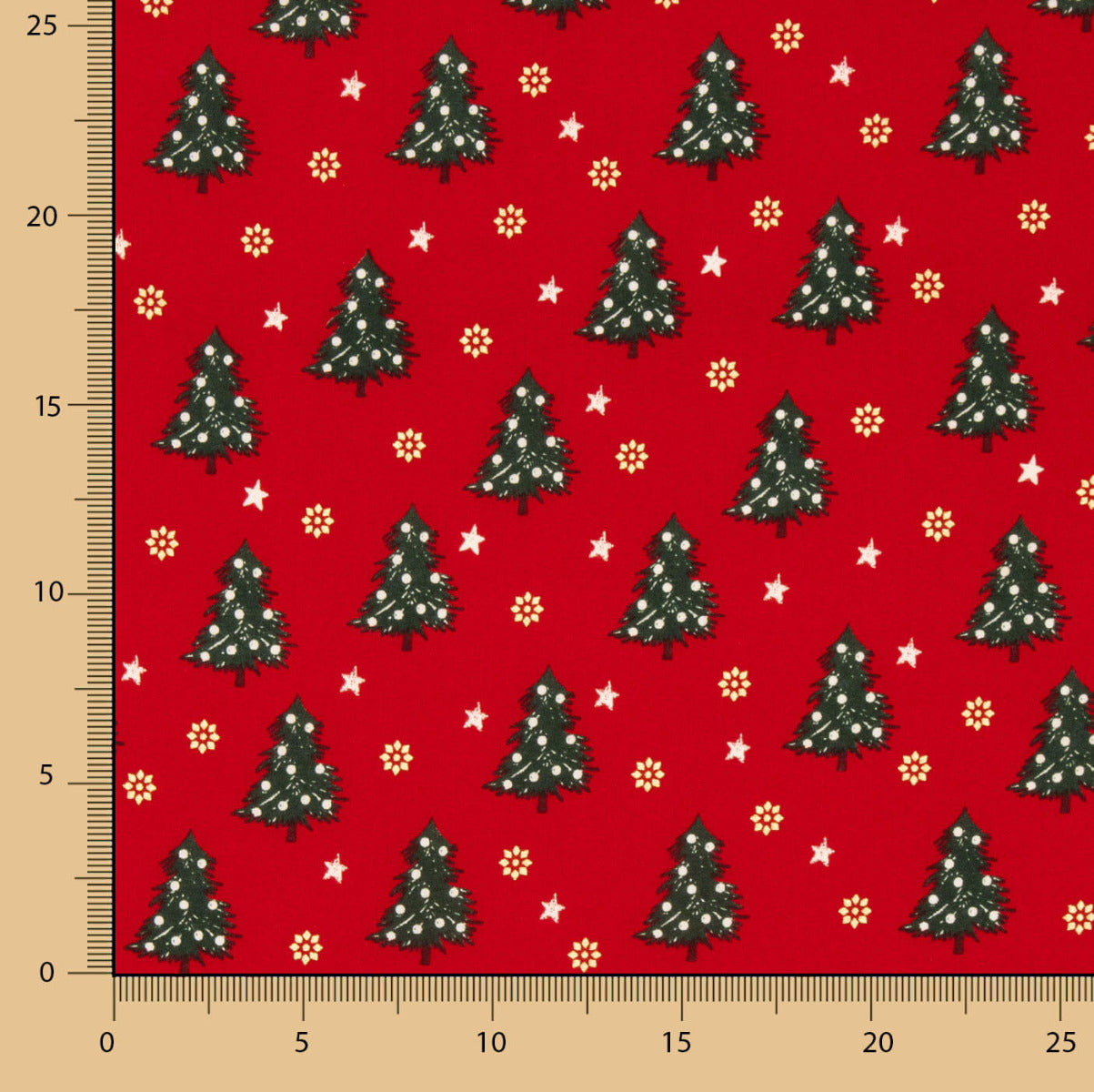 Popeline Baumwolle Popeline Weihnachtsbaum Rot - Ribes y Casals