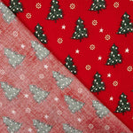 Popeline Baumwolle Popeline Weihnachtsbaum Rot - Ribes y Casals