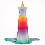Erdbeere Regenbogen Bedruckter Satin - Ribes y Casals