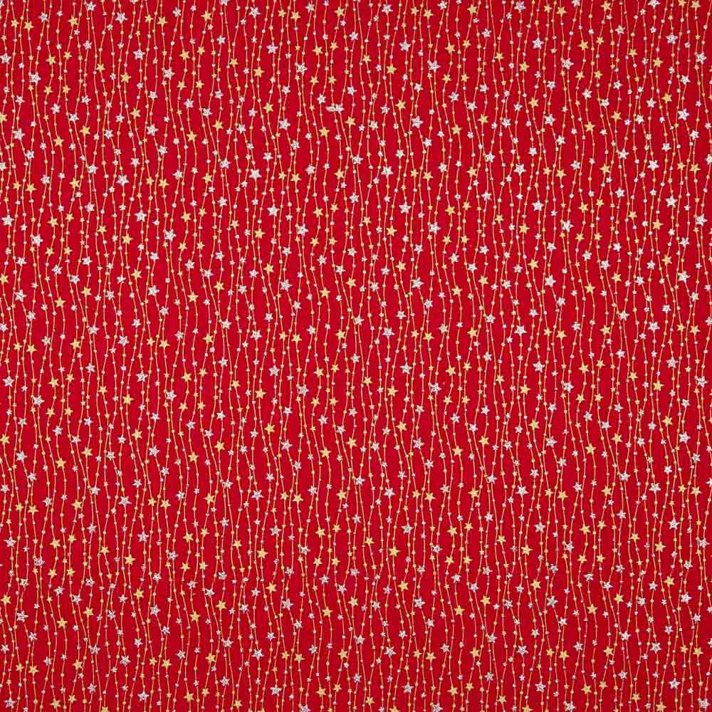 Rote Glitzer-Weihnachts-Popeline 120 x 140 cm - Ribes y Casals