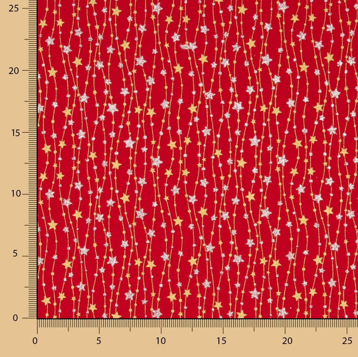 Rote Glitzer-Weihnachts-Popeline 120 x 140 cm - Ribes y Casals