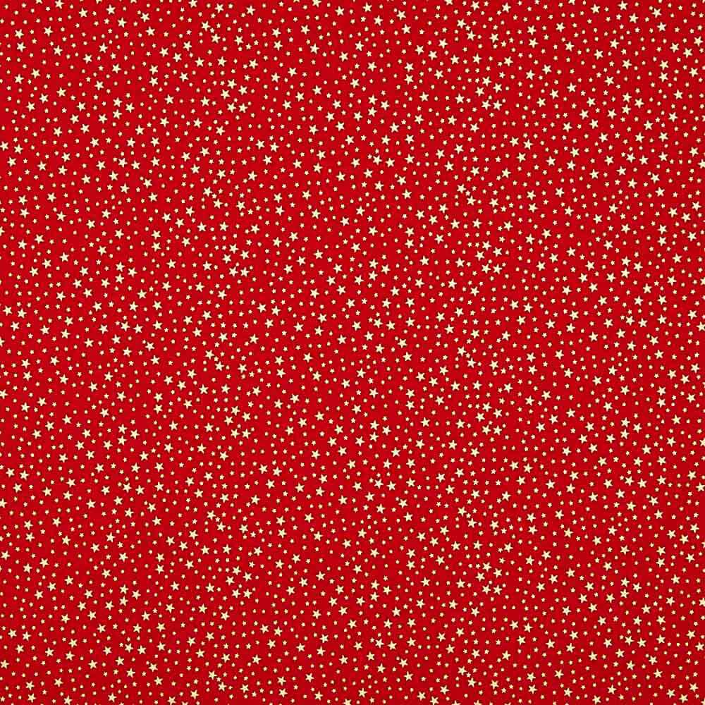 Baumwolle Popeline Sterne Rot - Ribes y Casals