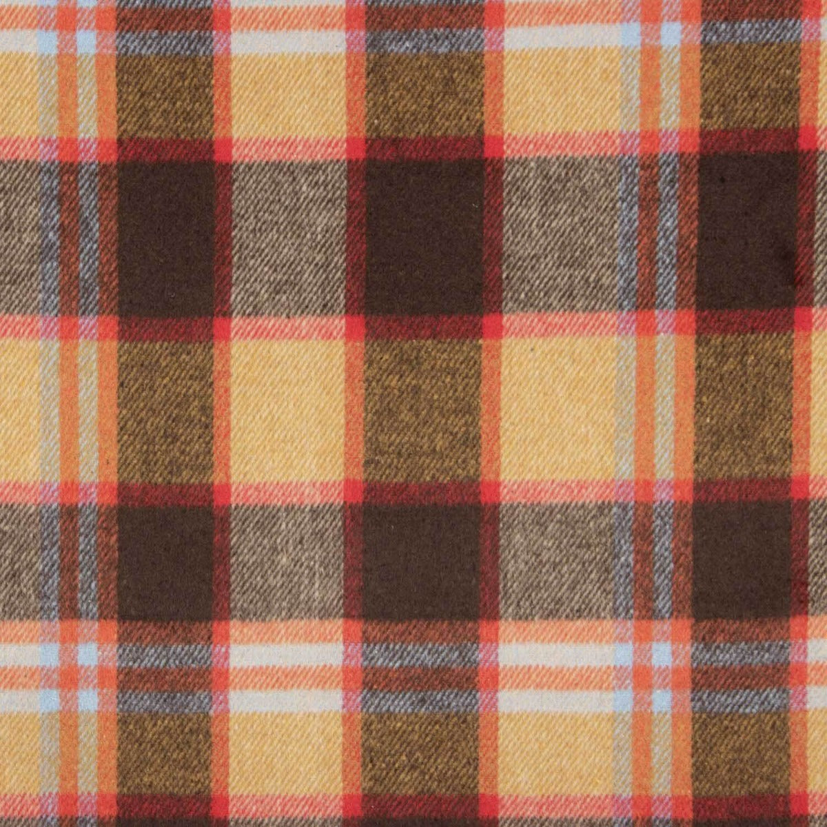 Mouflon-Stoffrest, mit Karos, senfgelb, braun und rot – verschiedene Maße x Breite 150 cm - Ribes y Casals