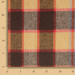 Mouflon-Stoffrest, mit Karos, senfgelb, braun und rot – verschiedene Maße x Breite 150 cm - Ribes y Casals