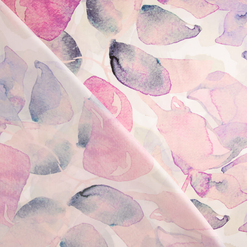 Rosa Aquarell bedruckter Satin - Ribes y Casals