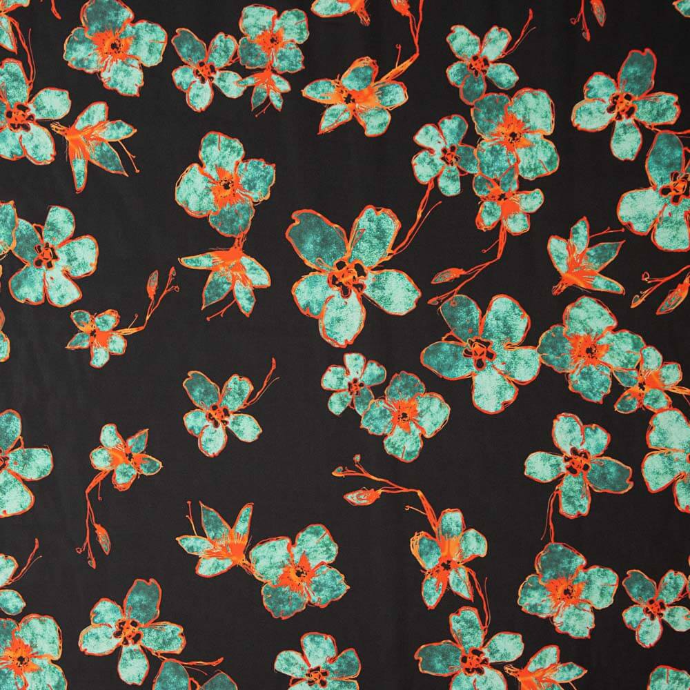 Schwarzer Candy Print Satin - Ribes y Casals