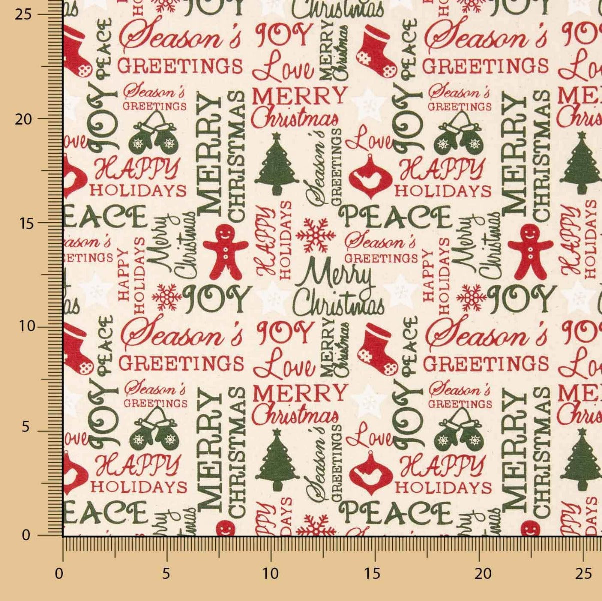 Popeline-Reststücke Weihnachten Hou Natur – verschiedene Maße x Breite 140 cm - Ribes y Casals