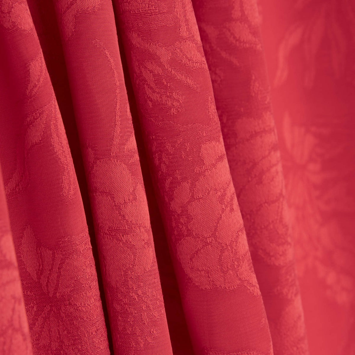 Viskose Jacquard Blumen Rot - Ribes y Casals