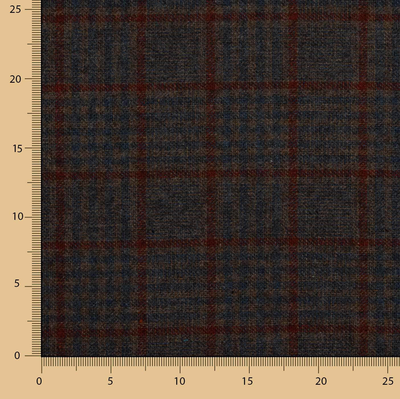 Wollrest Poncho mit Karos in rot – verschiedene Maße x Breite 140 cm - Ribes y Casals