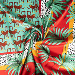 Satin aus Polyester mit tropischem Safari-Muster - Ribes y Casals