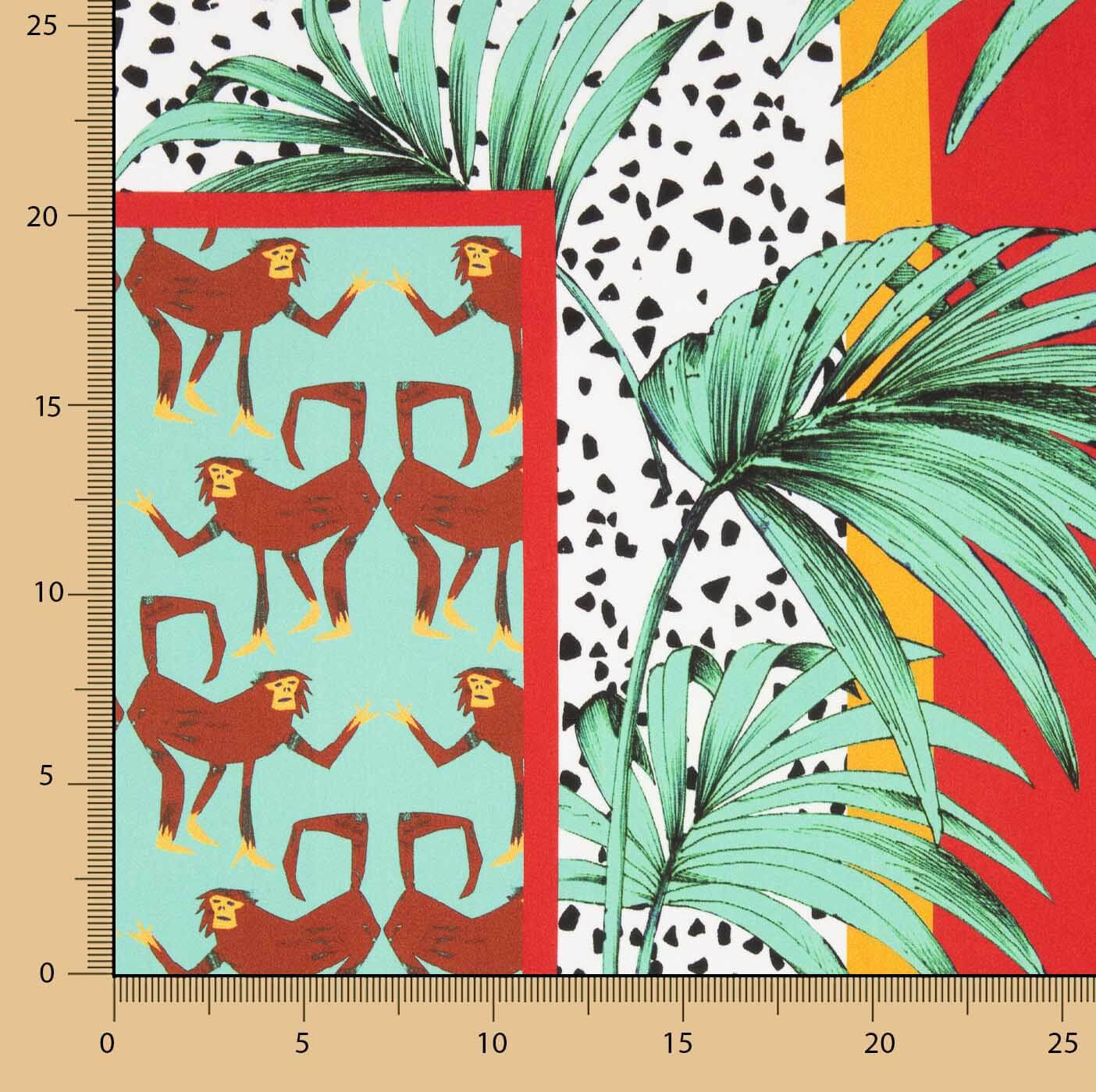 Satin aus Polyester mit tropischem Safari-Muster - Ribes y Casals
