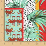 Satin aus Polyester mit tropischem Safari-Muster - Ribes y Casals