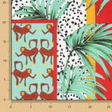 Satin aus Polyester mit tropischem Safari-Muster - Ribes y Casals