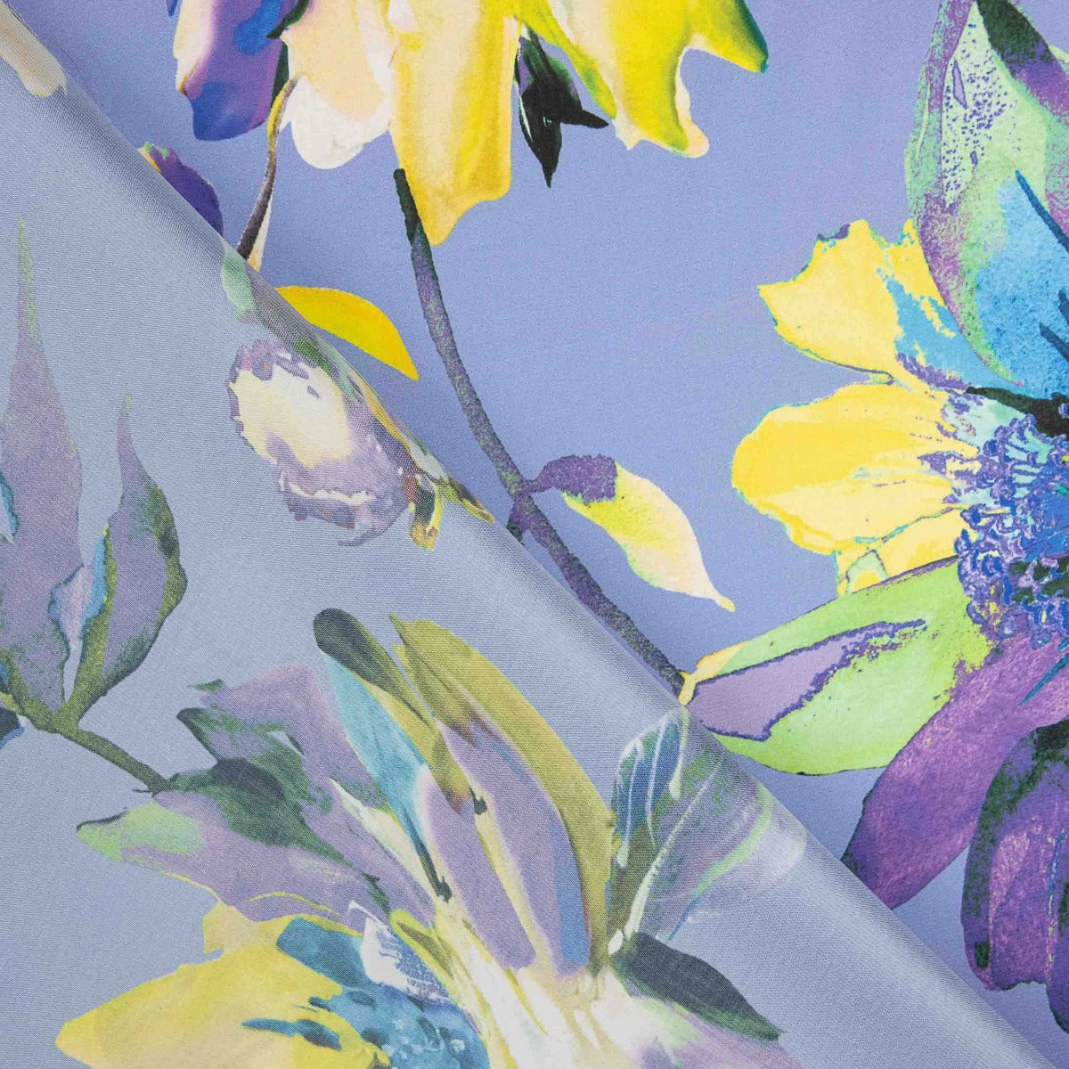 Maylin Flieder bedruckter Satin - Ribes y Casals