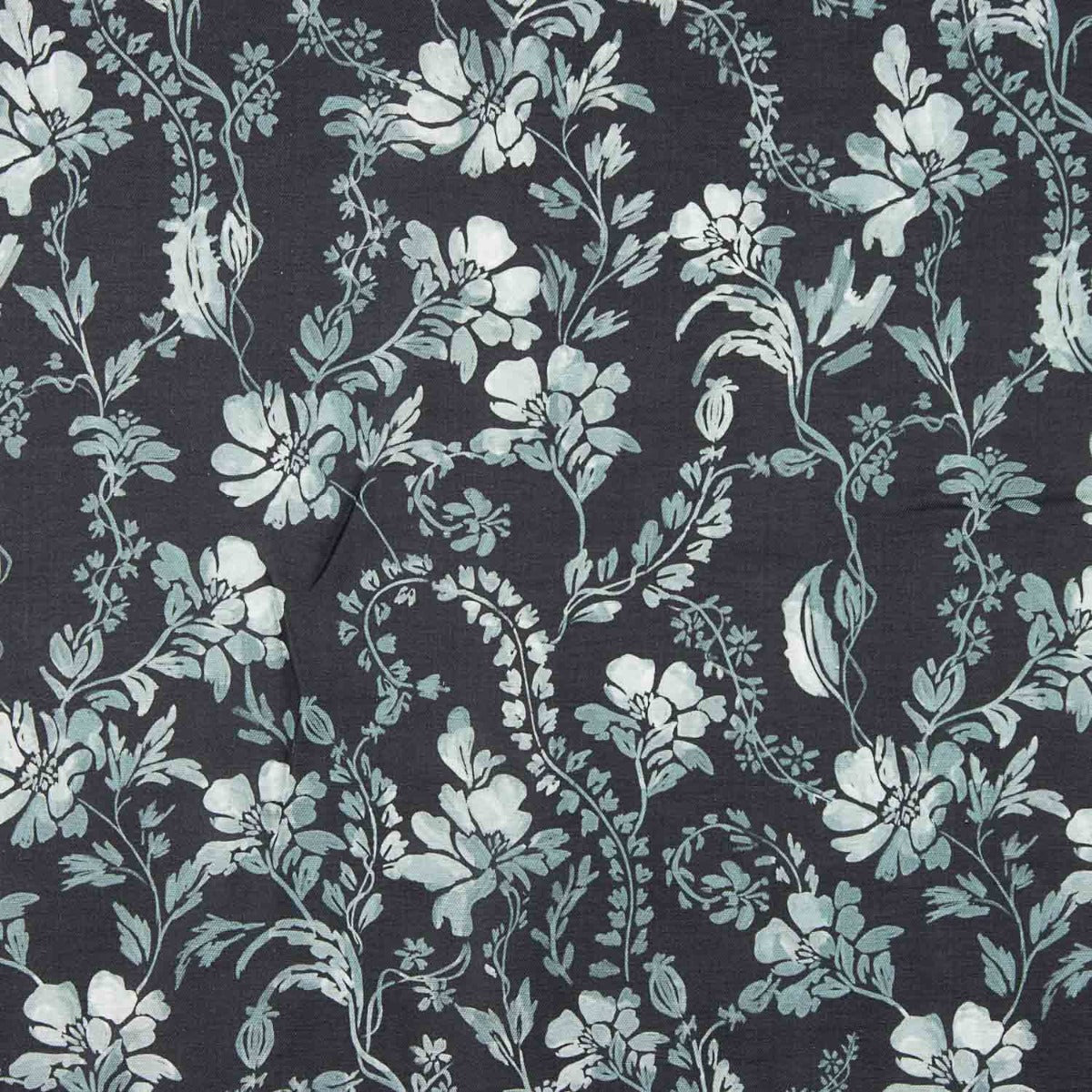 Twill Soft Viskose Leinen Leinen Blumen Navy - Ribes y Casals