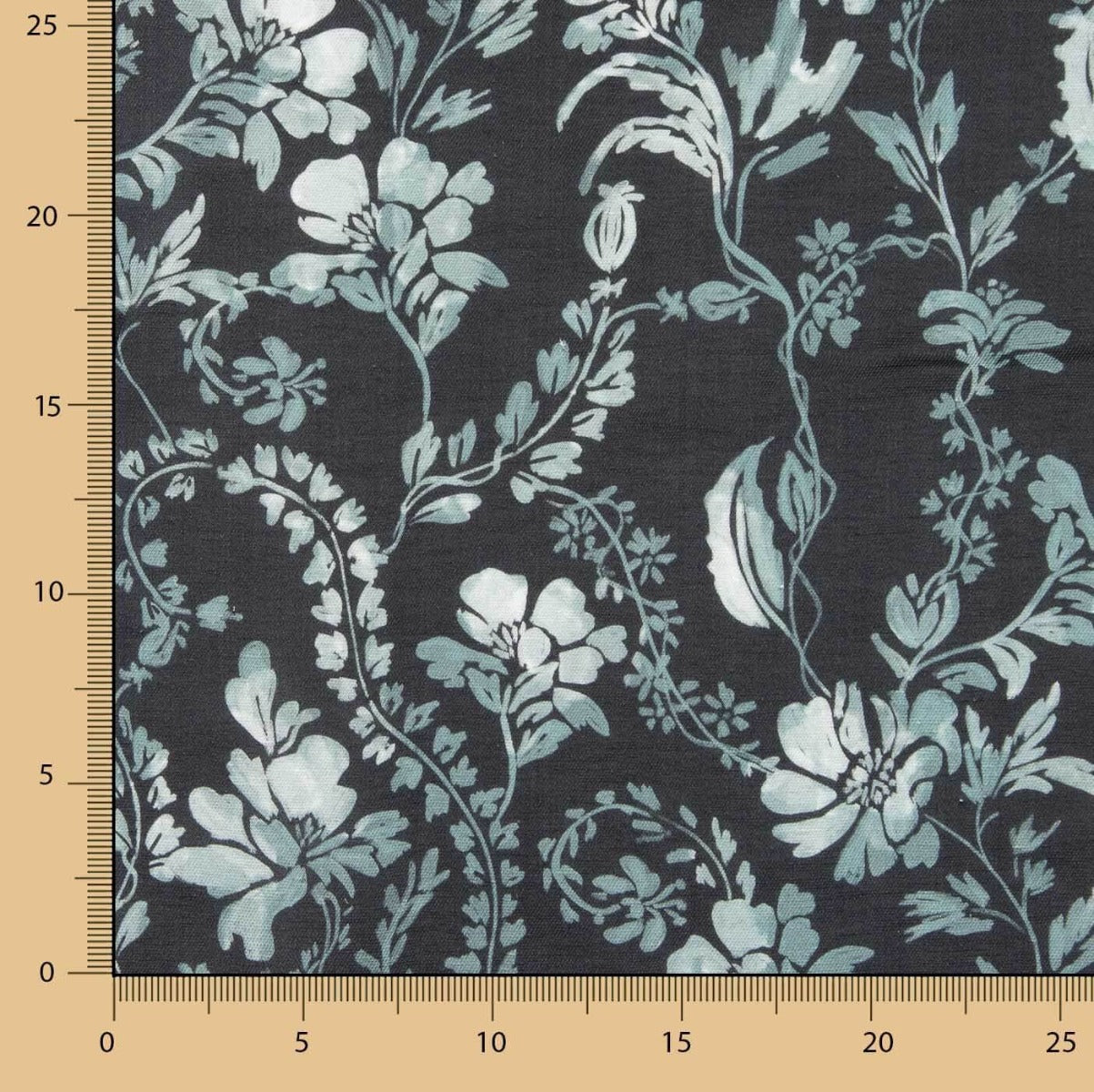Twill Soft Viskose Leinen Leinen Blumen Navy - Ribes y Casals
