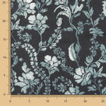 Twill Soft Viskose Leinen Leinen Blumen Navy - Ribes y Casals