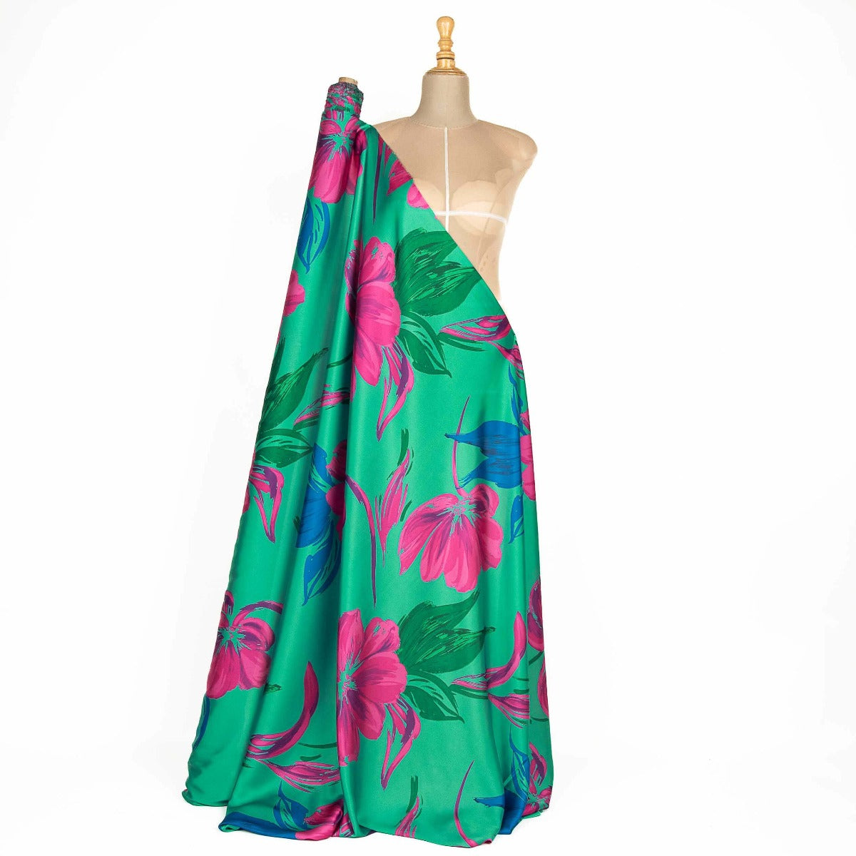 Fiona Pink Bedruckter Satin - Ribes y Casals