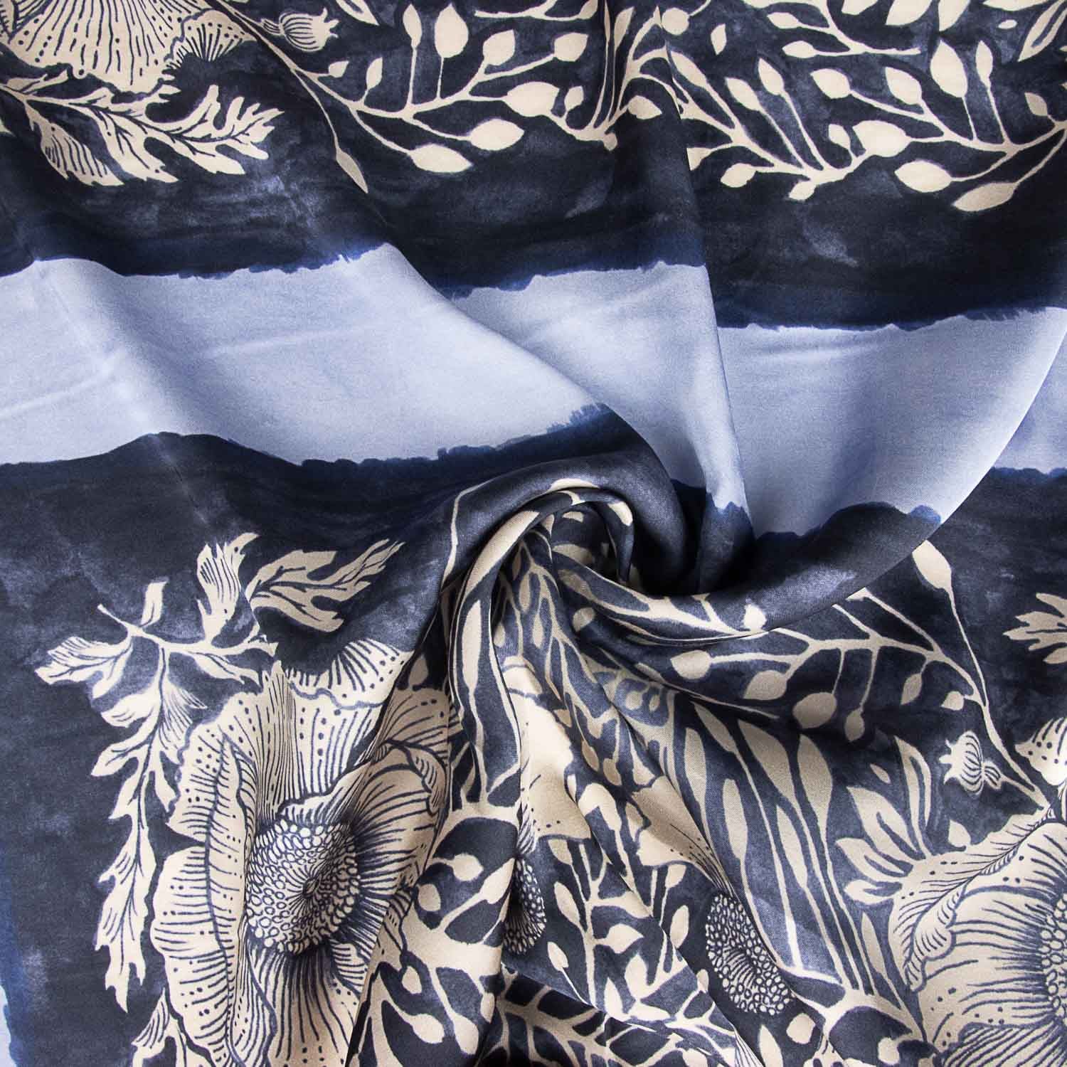 Satin aus Polyester mit geometrischem Muster in Türkis - Ribes y Casals