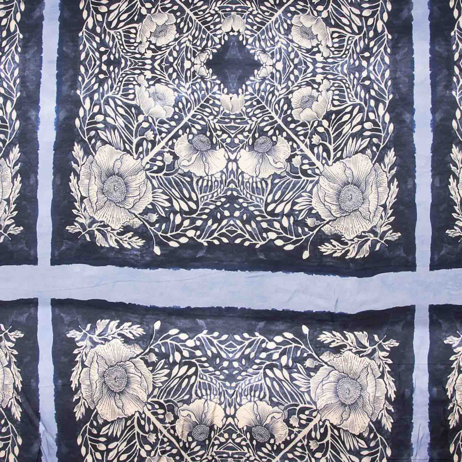 Satin aus Polyester mit geometrischem Muster in Türkis - Ribes y Casals