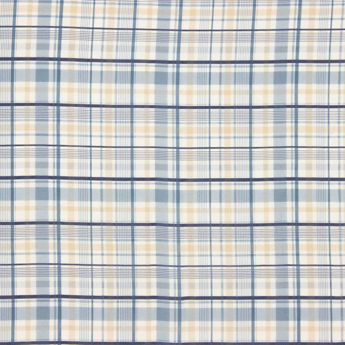 Voile Baumwolle Karo Breeze Blau - Ribes y Casals